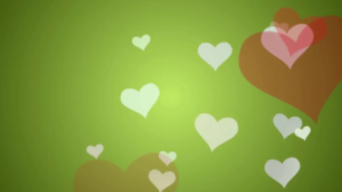 Hearts Green Background